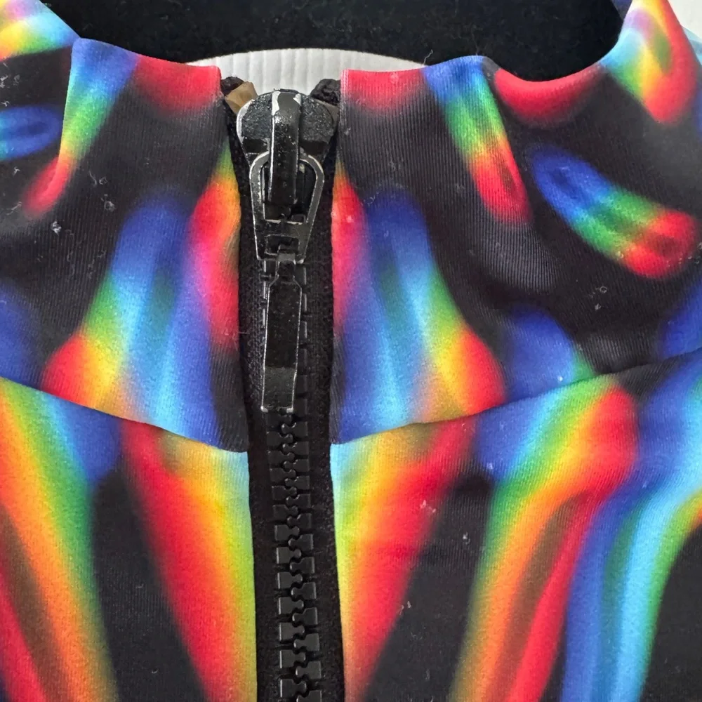 BADINKA pulsar shrug keyhole Bodysuit rave wear size Large - Picture 2 of 11
